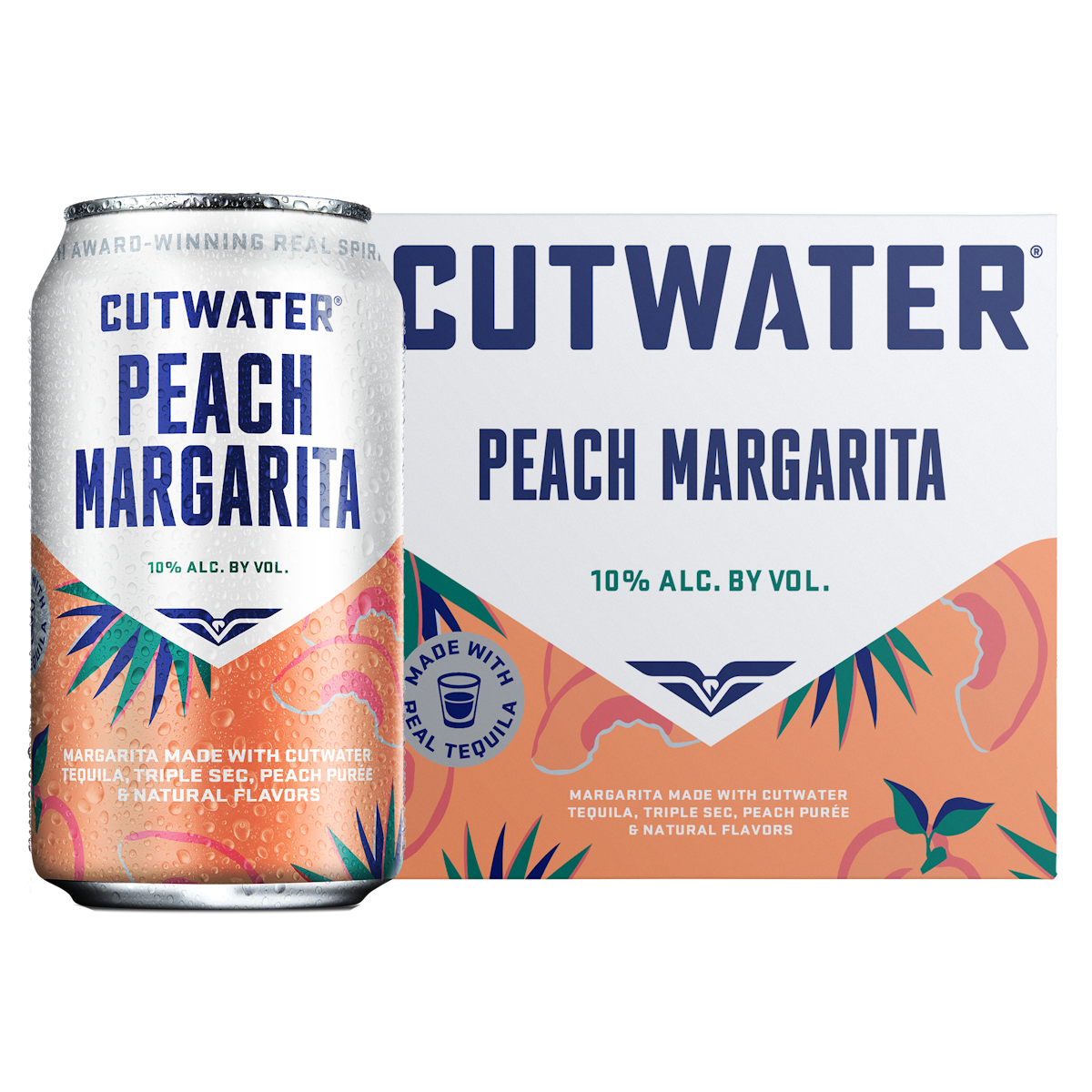 Cutwater Peach Margarita 4-Pack Cans 12 oz