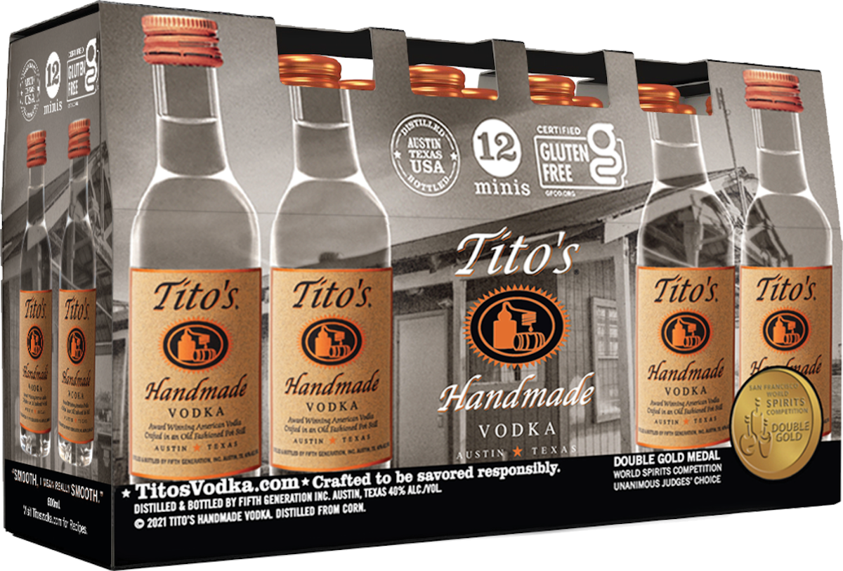 Tito s Handmade Vodka 12 pack 50ml Kosher Bottles And Cases